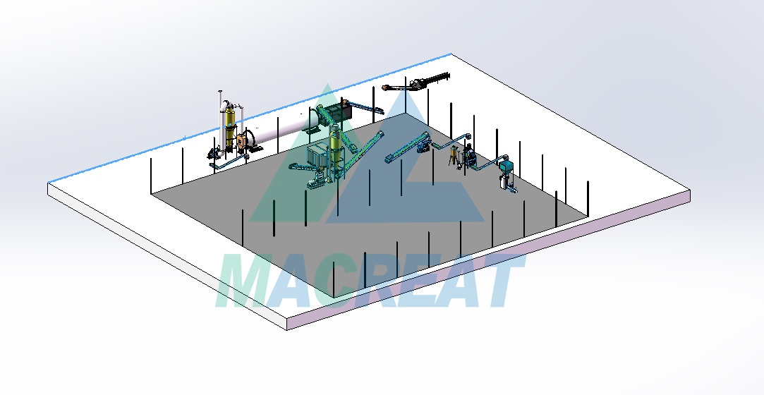 Caja para línea de fabricación de pellets de madera de 2-3t/h